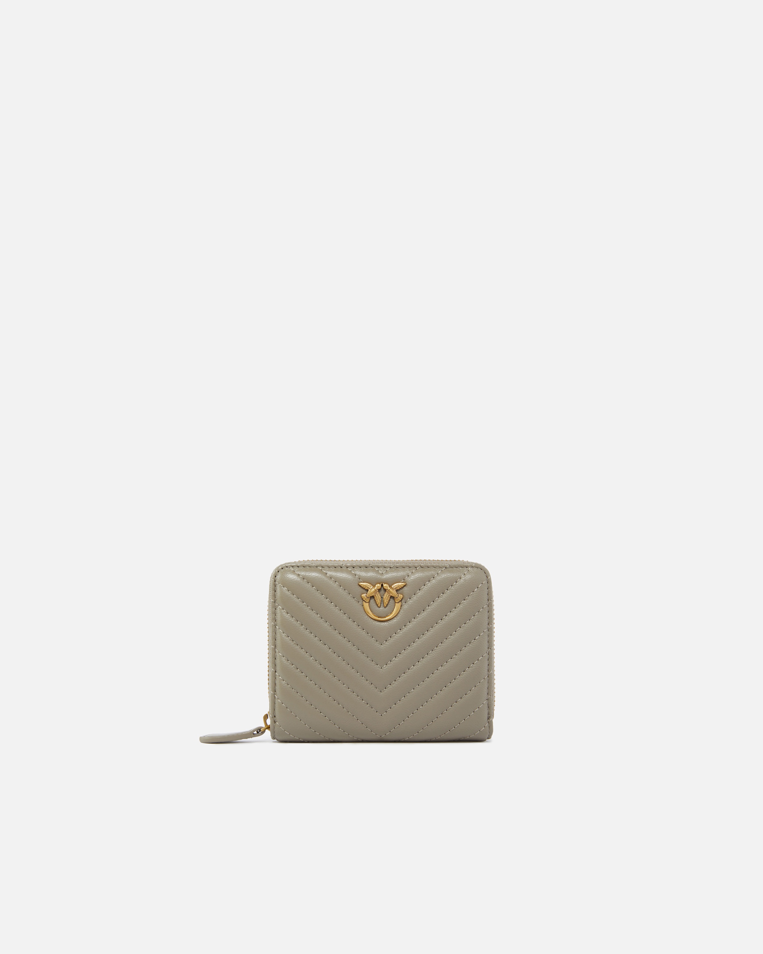 SQUARE QUILTED NAPPA LEATHER ZIP-AROUND PURSE - 1