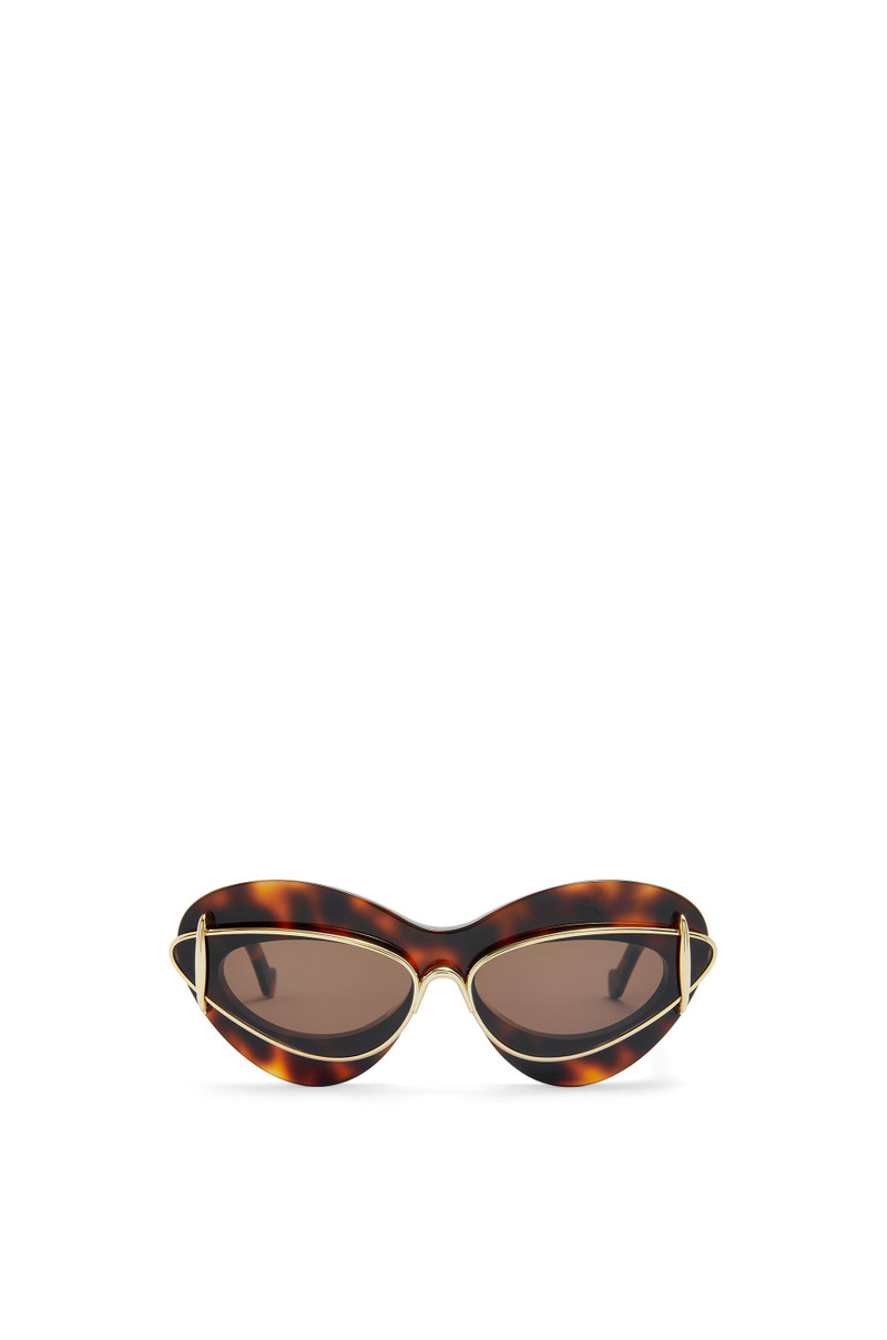 Cateye double frame sunglasses in acetate and metal - 1