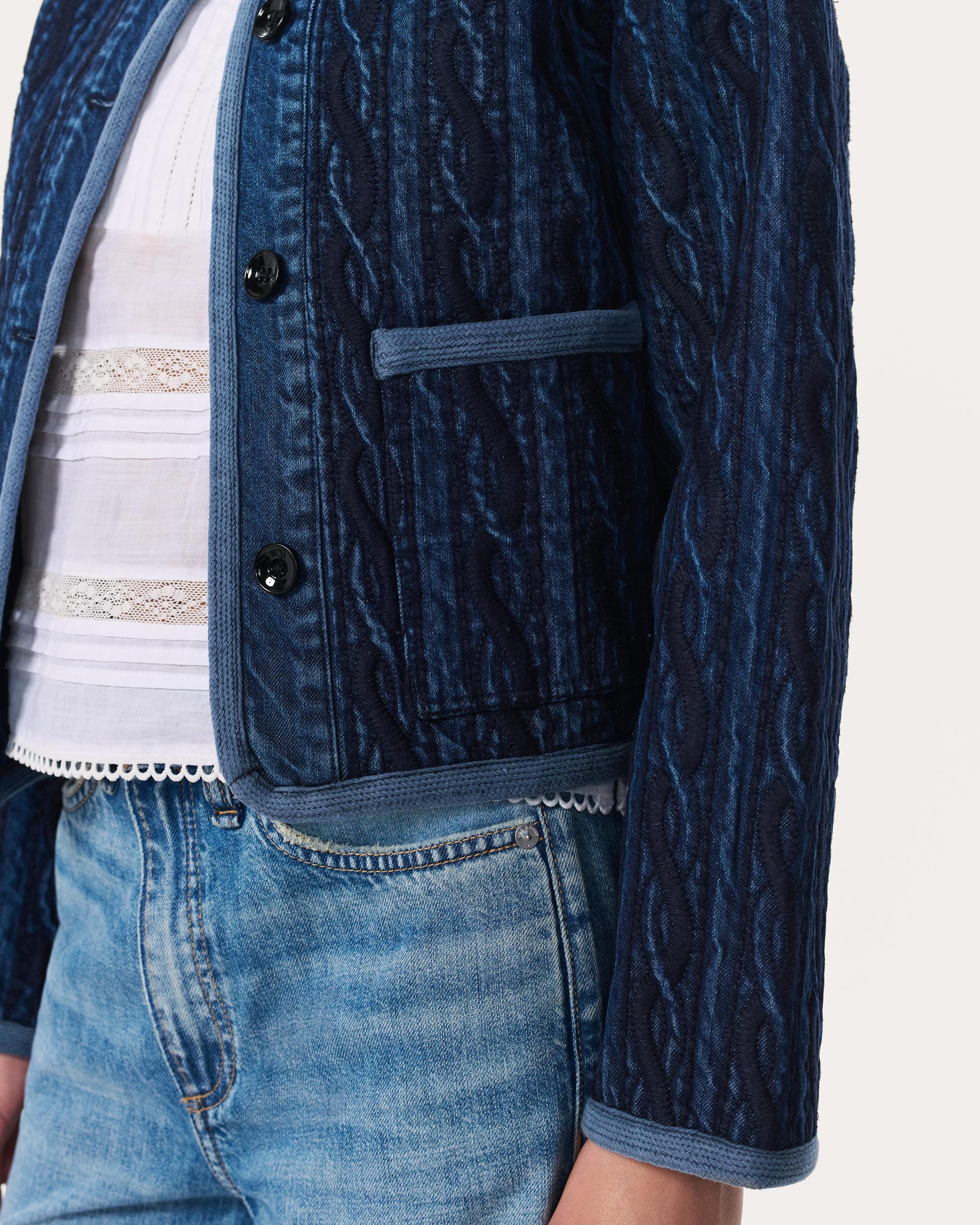 Carter Denim Liner
Lightweight Rigid in Embroidered Blue - 5