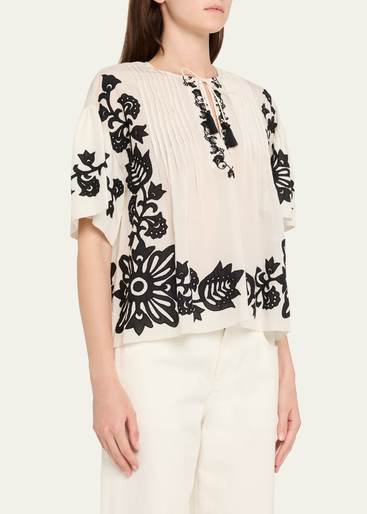 Liliana Short-Sleeve Appliqué Top - 4