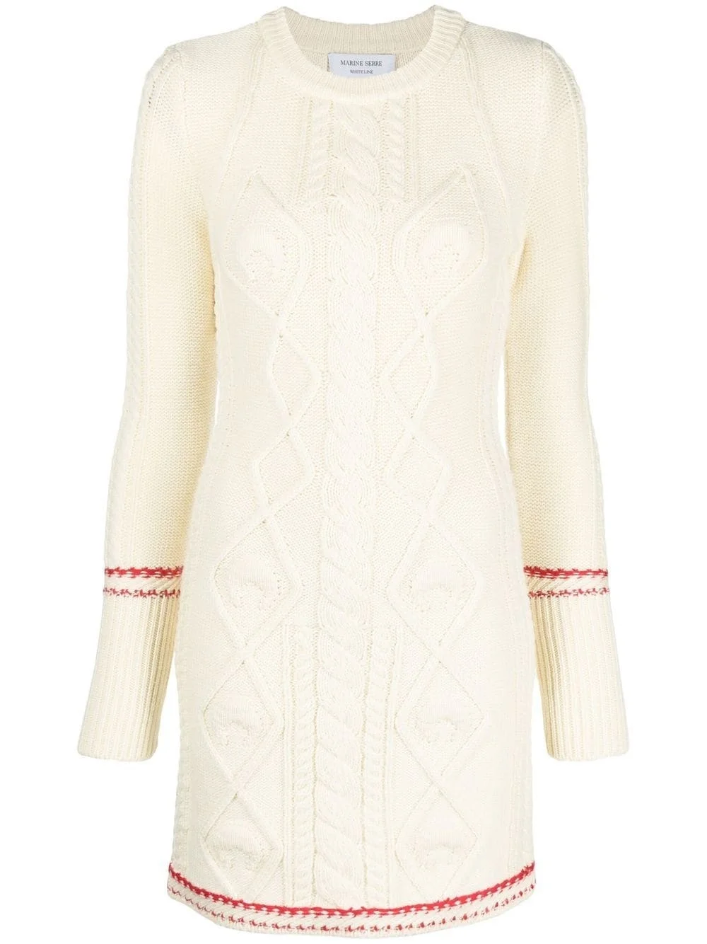 cable-knit wool dress - 1