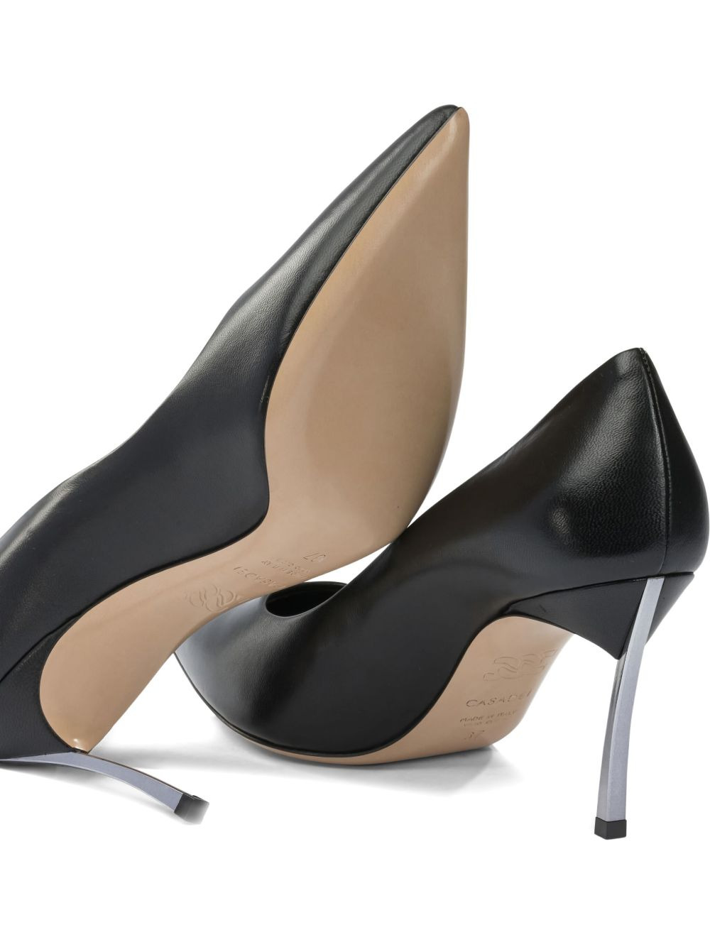 leather heeled pumps - 4