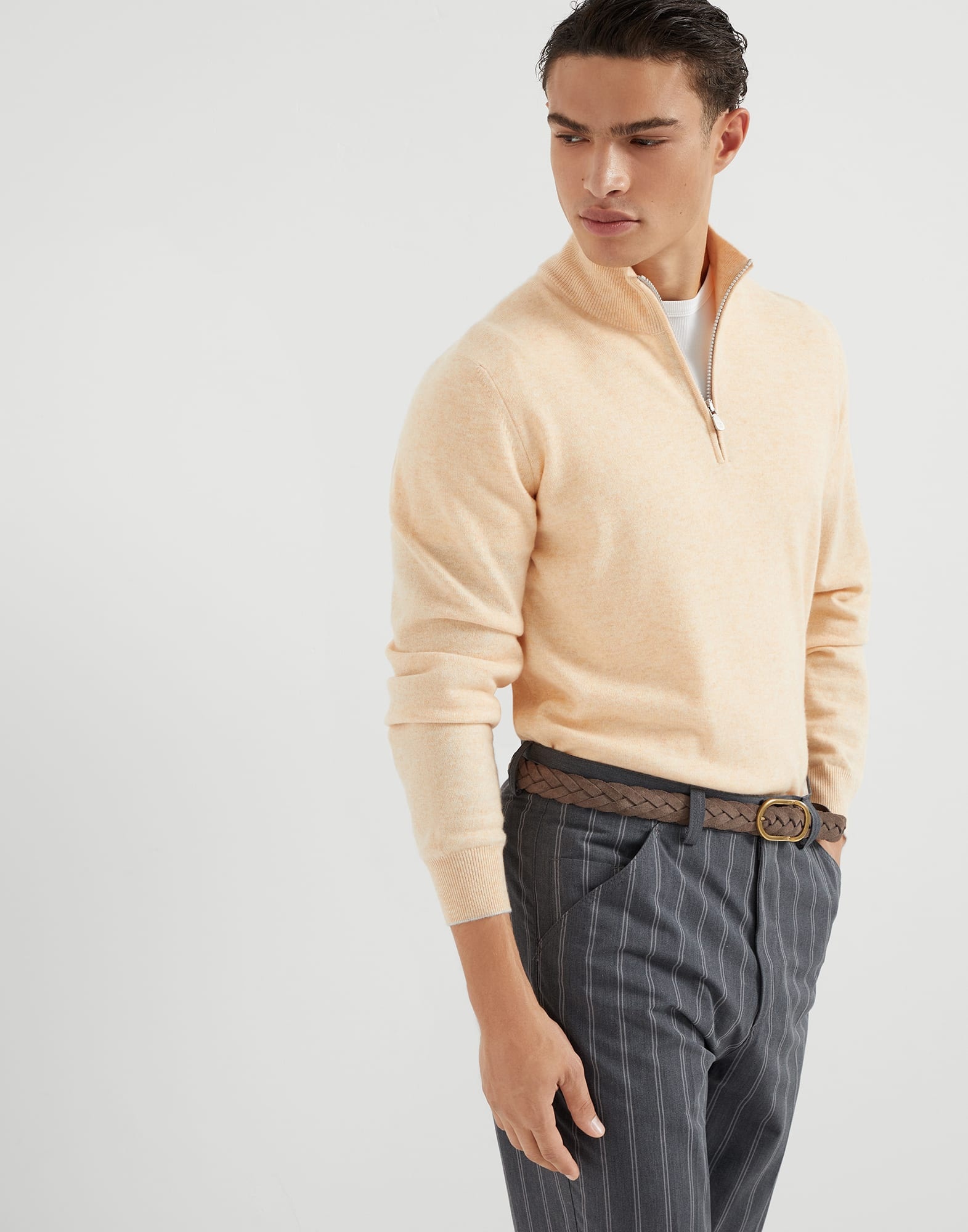 Cashmere turtleneck sweater with half zip - 4