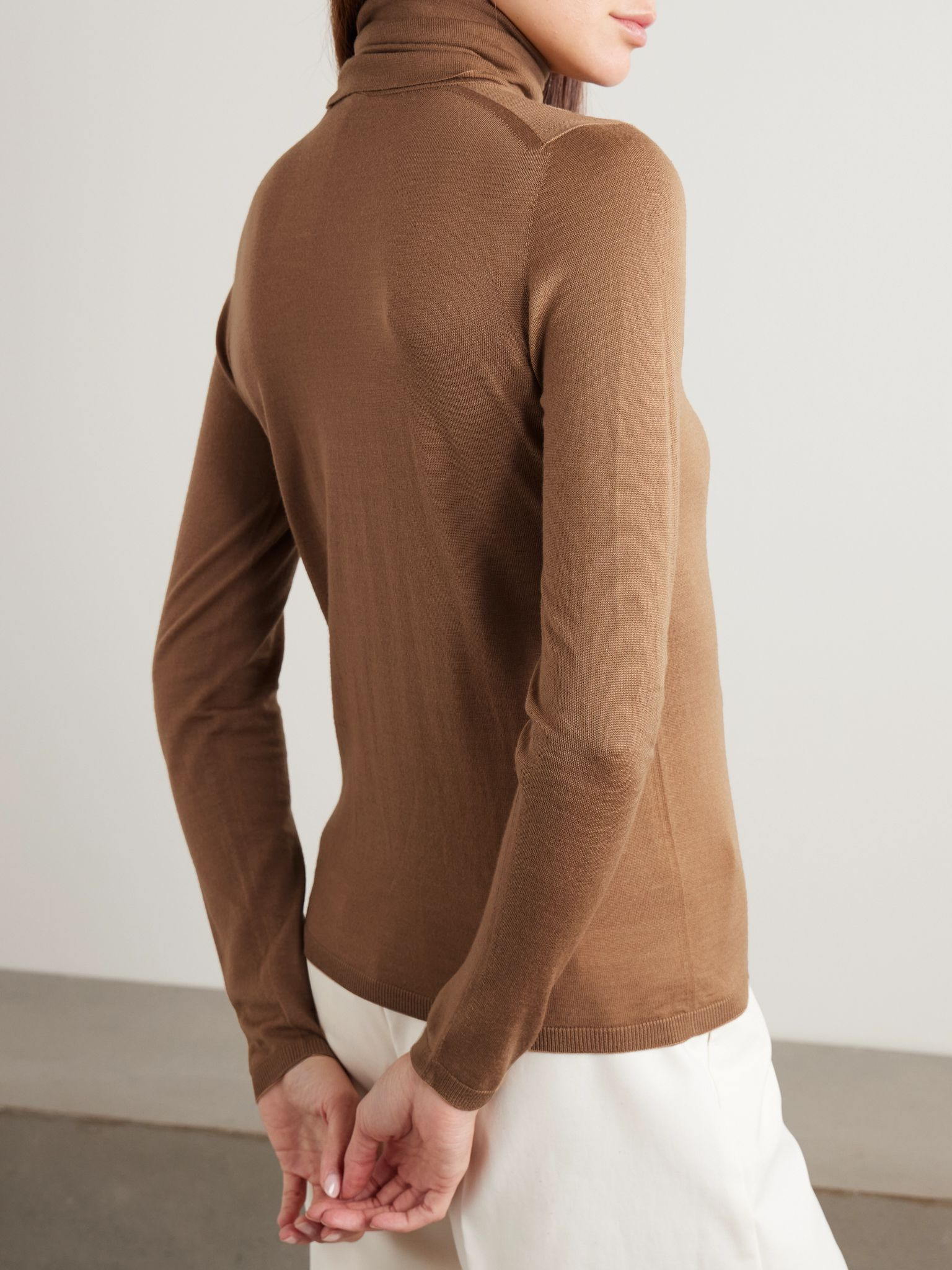 Saluto wool turtleneck sweater Camel - 3