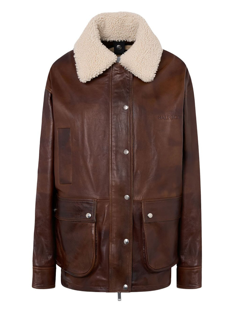 shearling-collar leather jacket 1