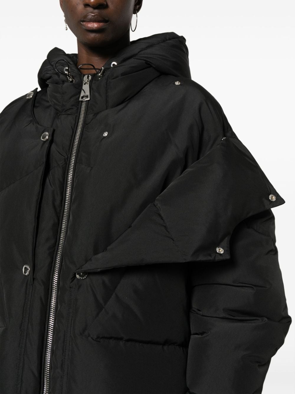 hooded zip-up padded jacket - 5