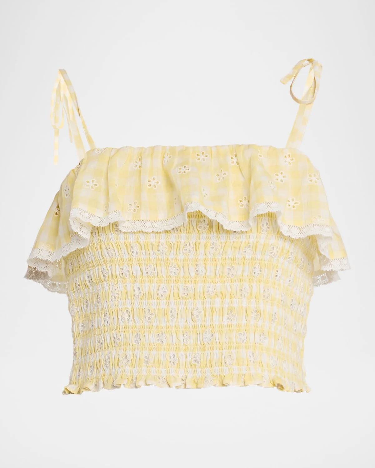 Renada Gingham Eyelet Top - 1