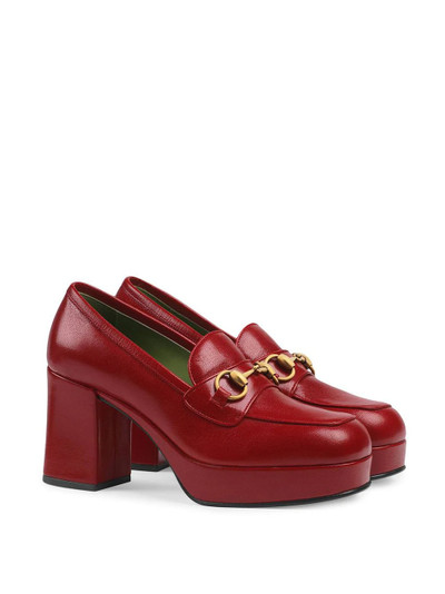 GUCCI Leather platform loafer with Horsebit outlook