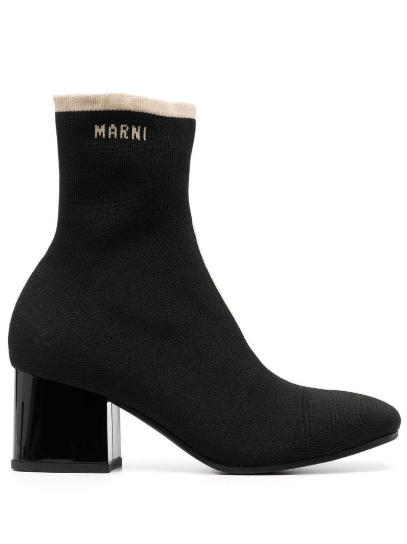 60mm ribbed ankle boots - 1