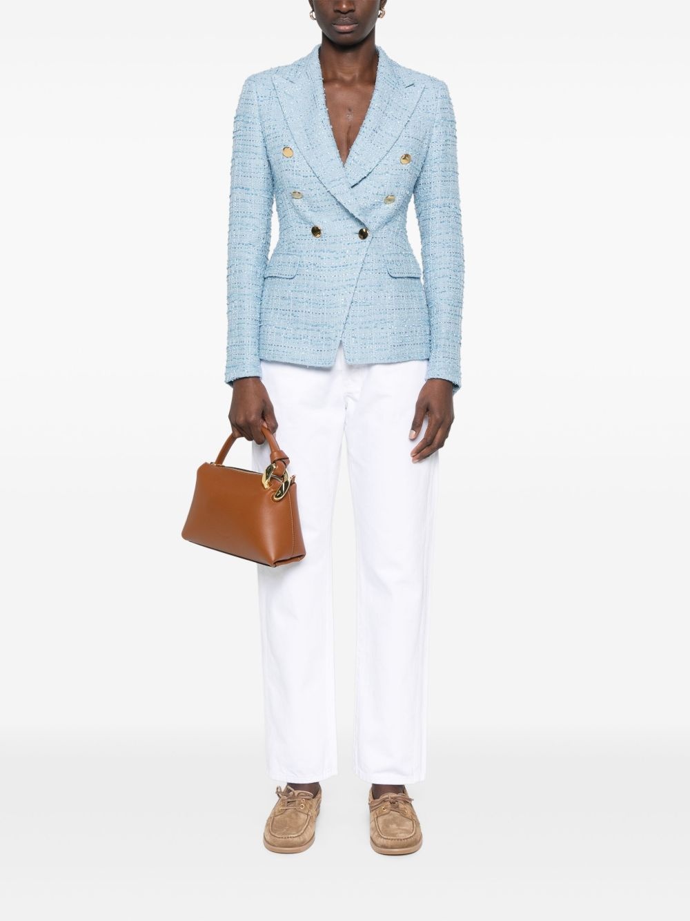 TAGLIATORE - Tagliatore Women Cotton Single-Breasted Jacket - 3