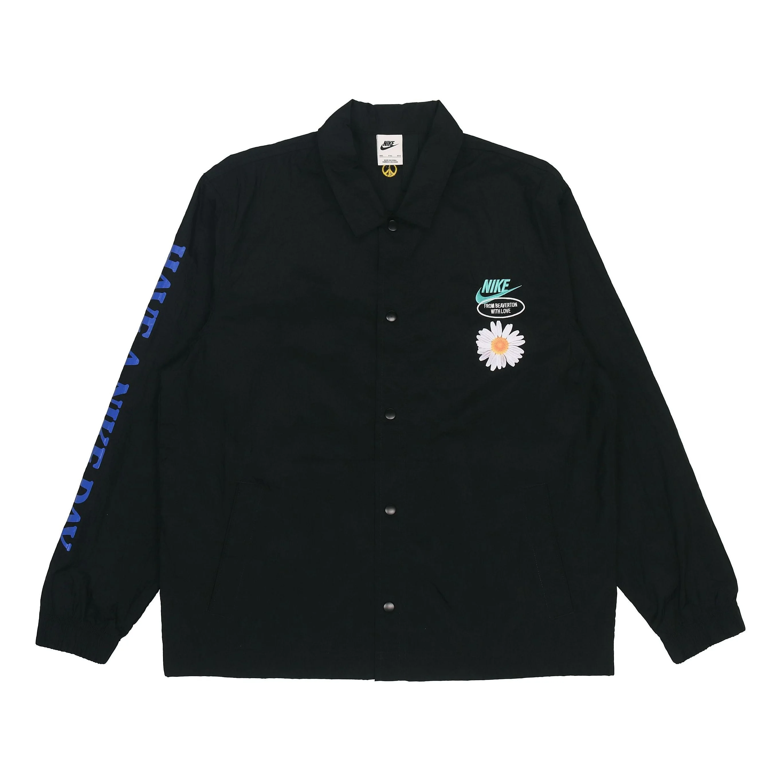 Men's Nike SS22 Retro Embroidered Daisy Long Sleeves Jacket Autumn Black DM5056-010 - 1