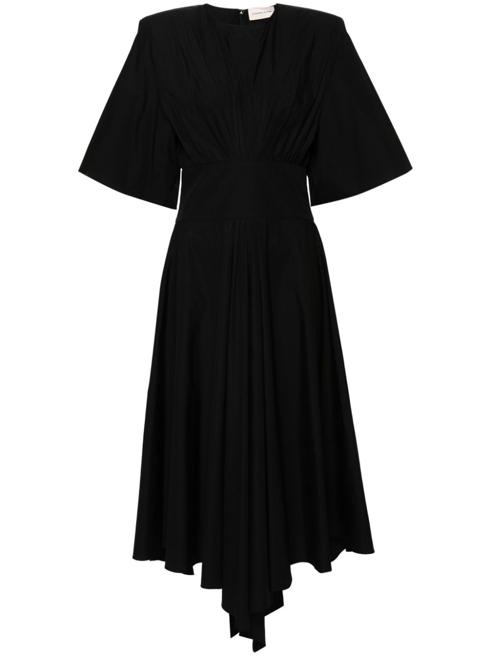 poplin shoulder-pads midi dress - 1