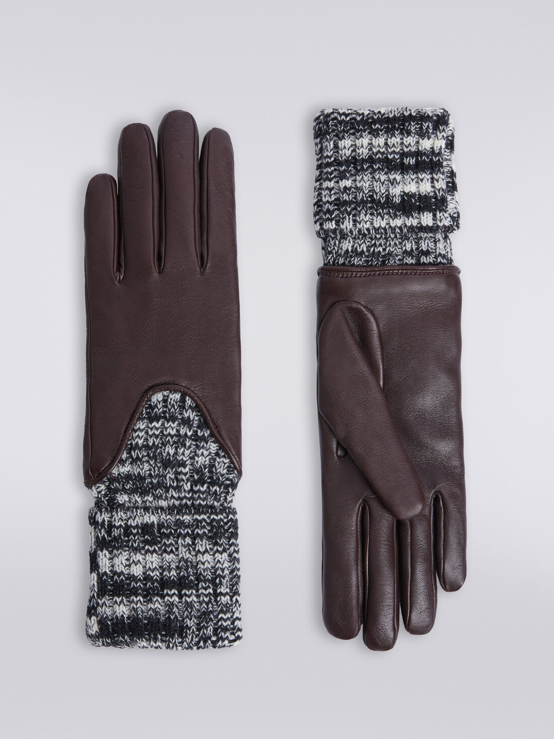Leather and wool gloves - 1