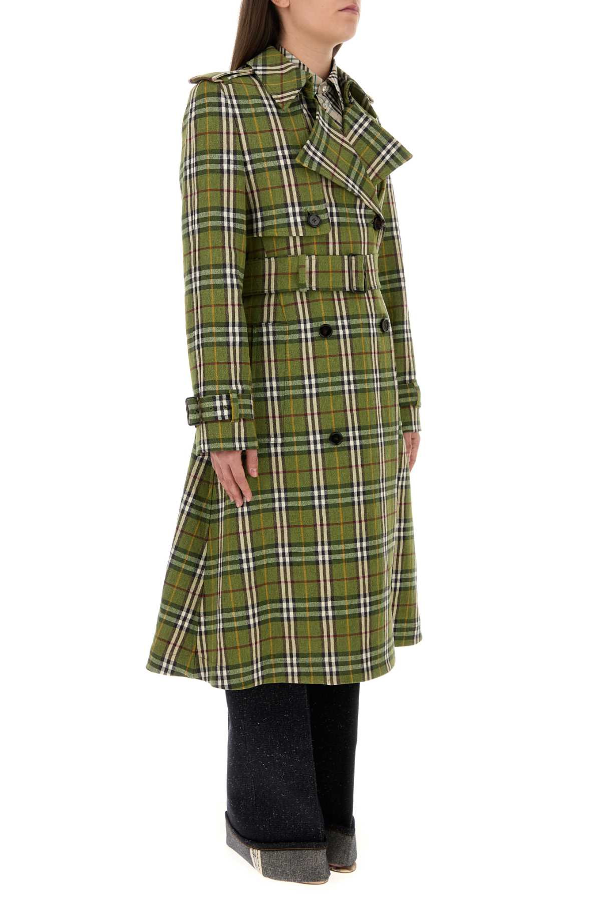 Burberry Women Embroidered Stretch Linen Trench Coat - 3