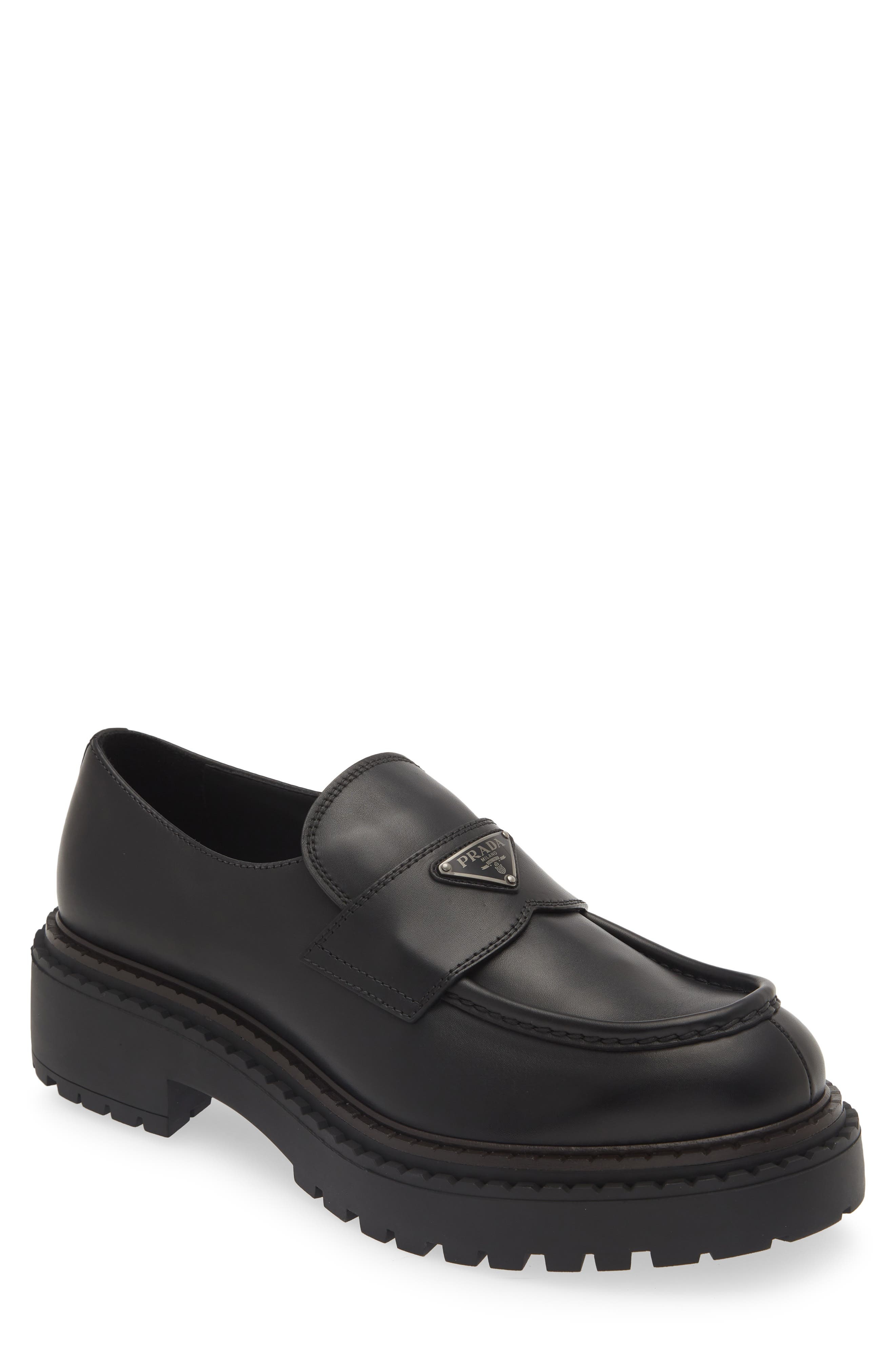 Prada Double Chocolate Platform Loafer in Nero at Nordstrom - 1