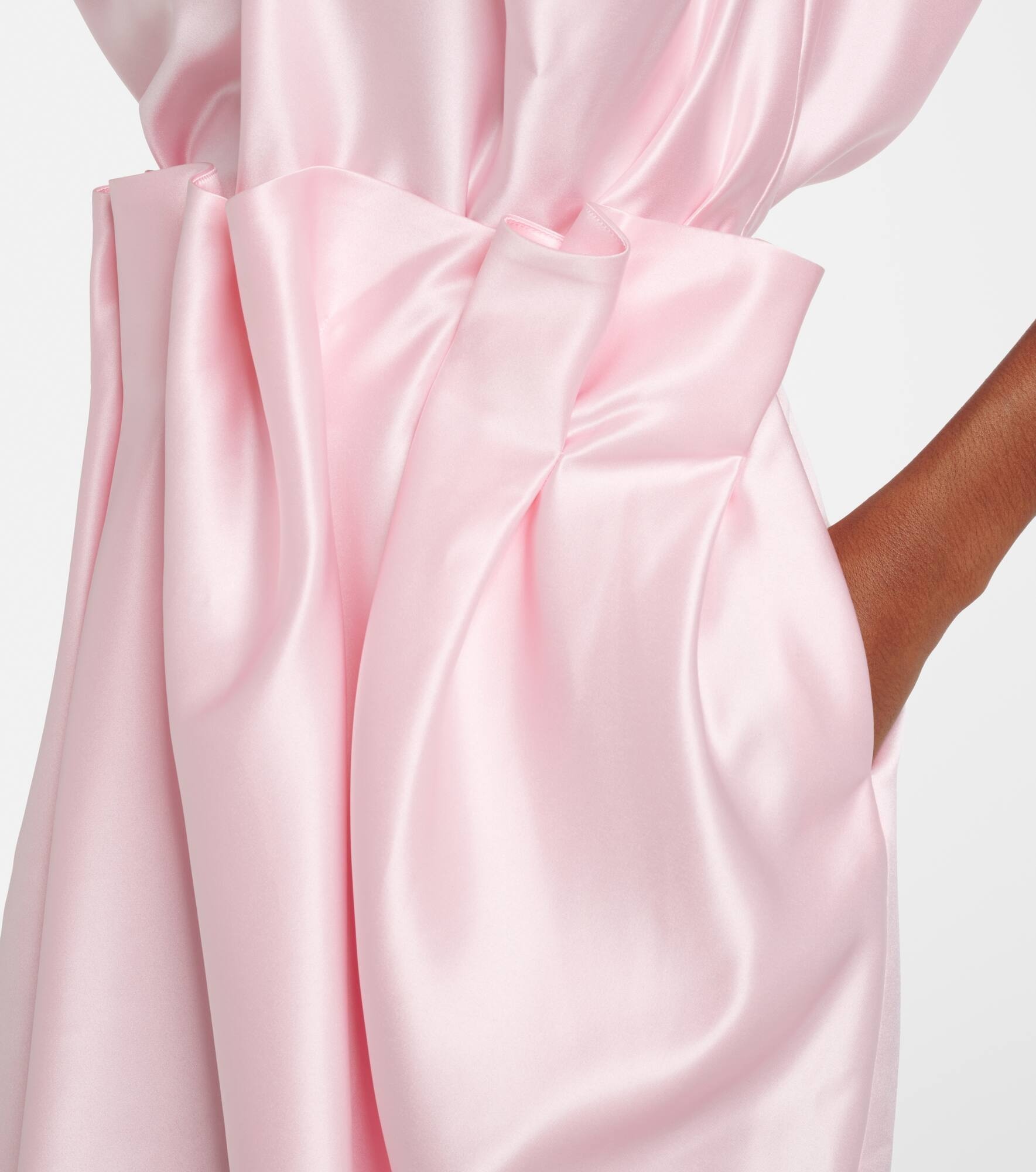 Draped satin midi skirt - 4
