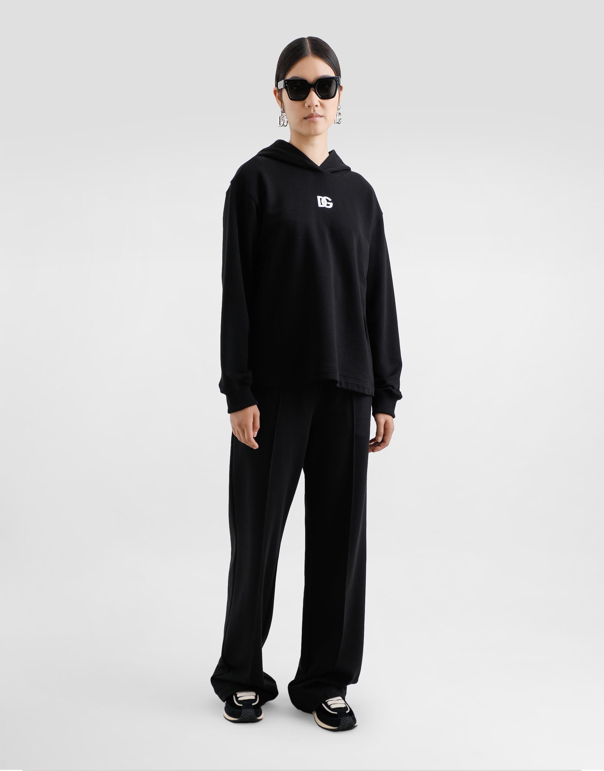 Flared jersey jogging pants with DG logo embroidery - 2