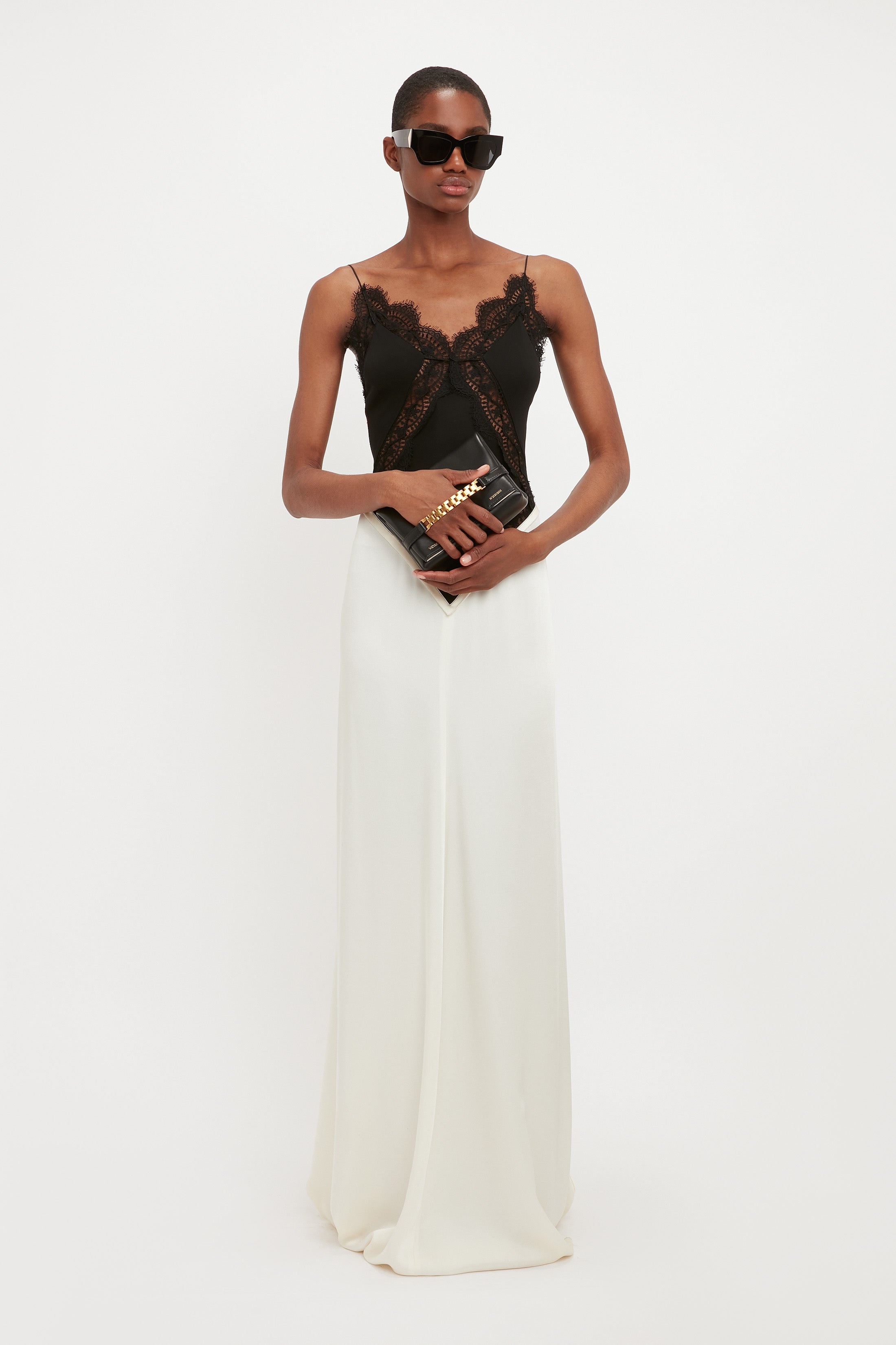 Womens Victoria Beckham ivory Lace-Insert Maxi Dress