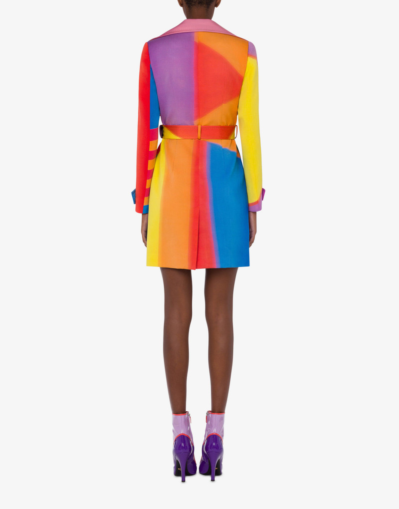 PROJECTION PRINT WOOL CANVAS TRENCH COAT 3