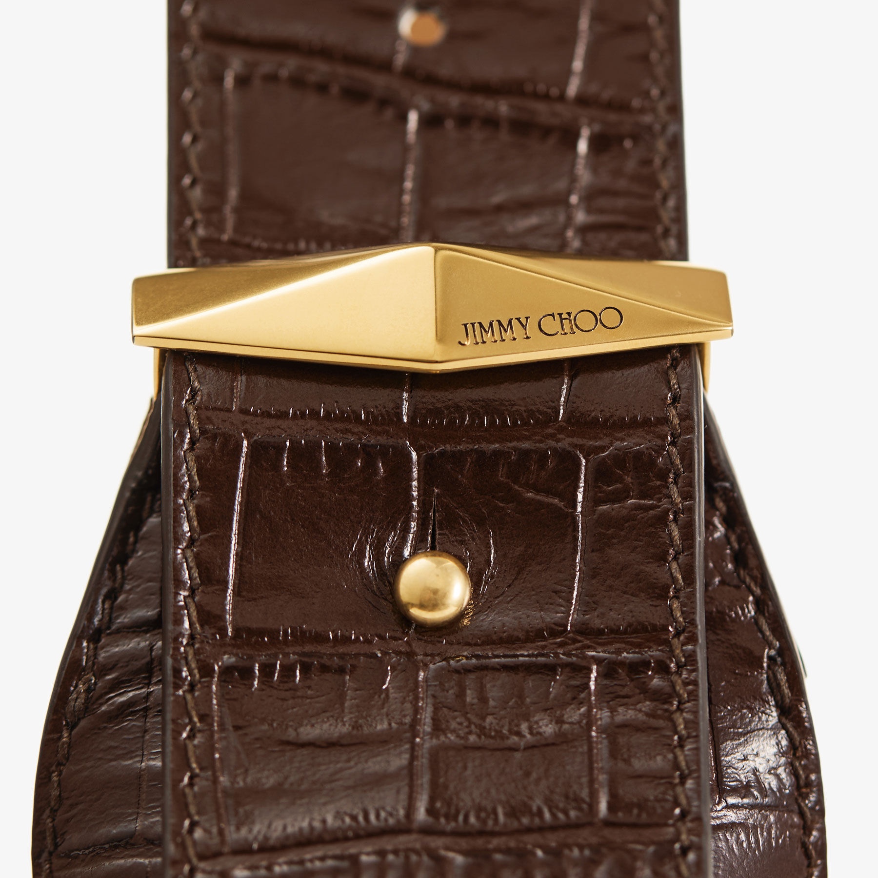 Diamond Hobo S
Chocolate Croc Embossed Calf Leather Shoulder Bag - 3