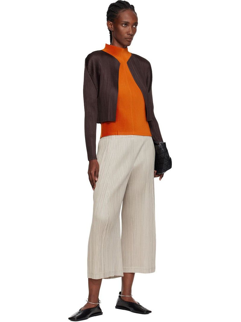 Pleats Please Issey Miyake Brown Monthly Colors July Cardigan outlook