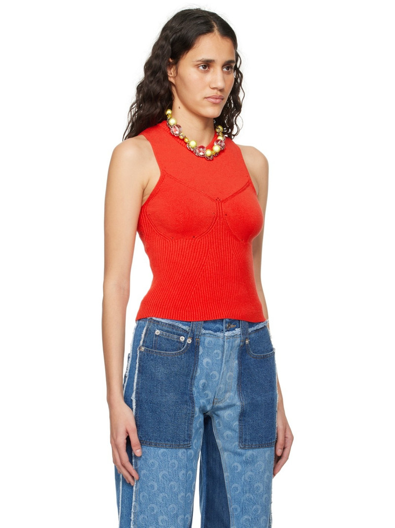 Marine Serre Red Sleeveless Sweater outlook