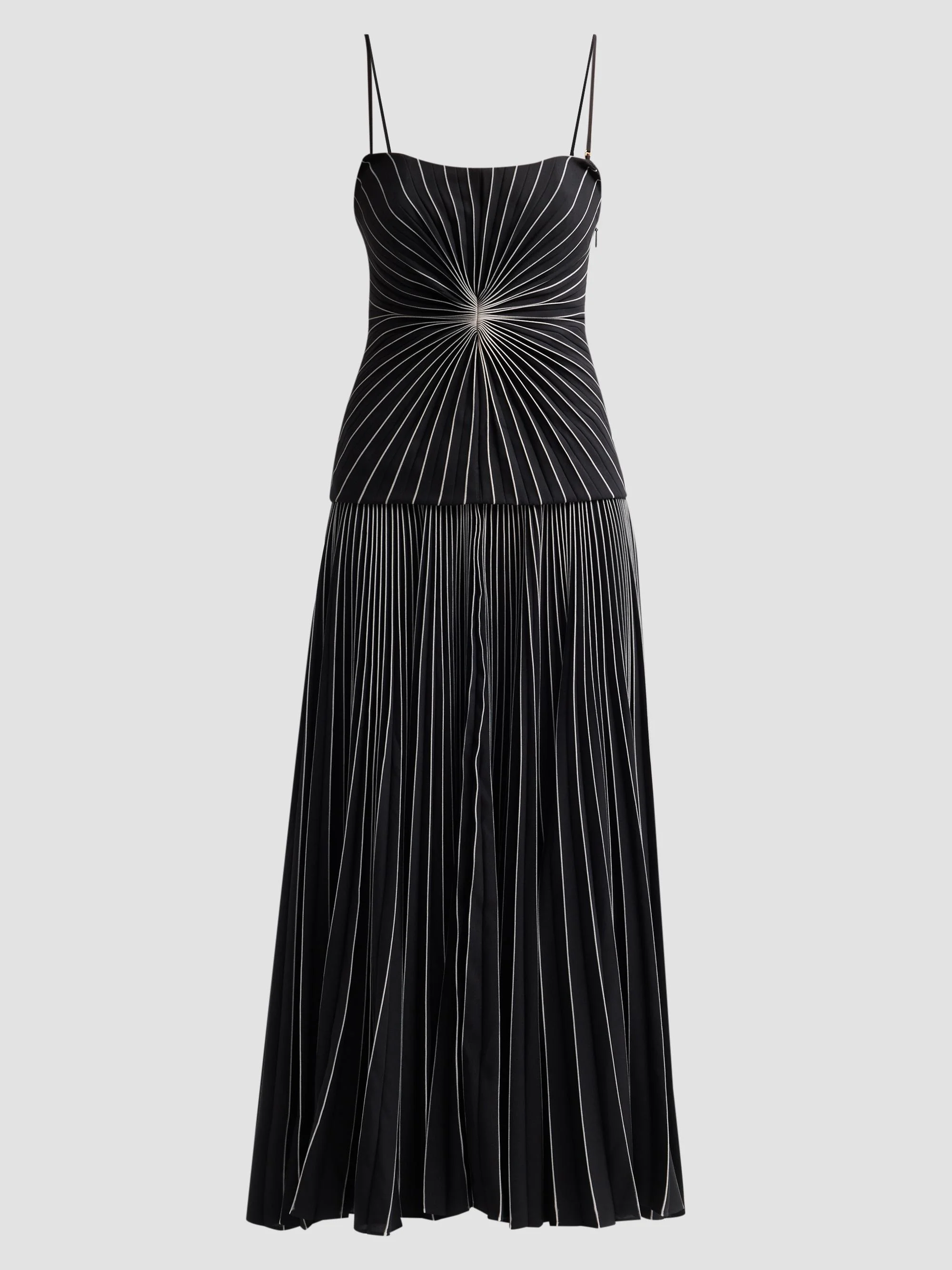 Women's Femme Fatale Philong Pleated Maxi Dress - Black And Buttercream - 1