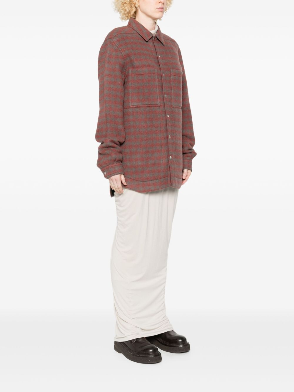 checked patch-pocket shirt - 3