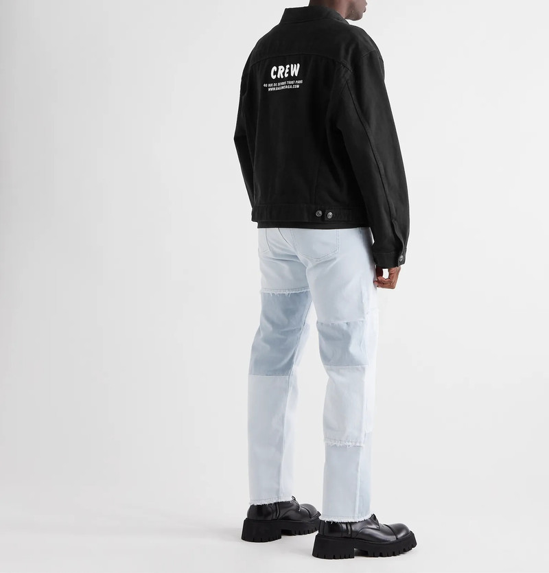 BALENCIAGA Logo-Embroidered Denim Jacket outlook