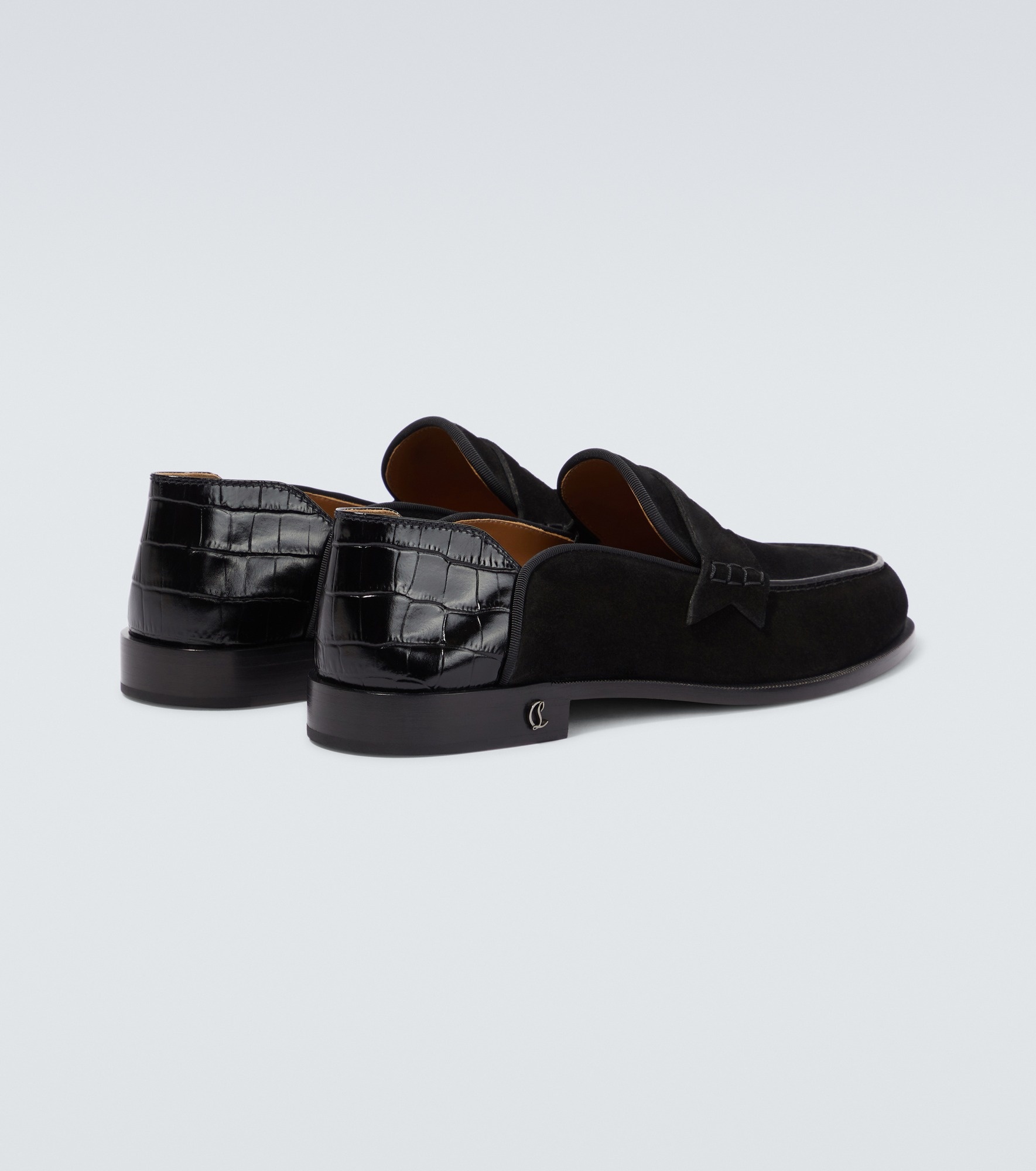 Penny No Back suede and croc-effect loafers - 6