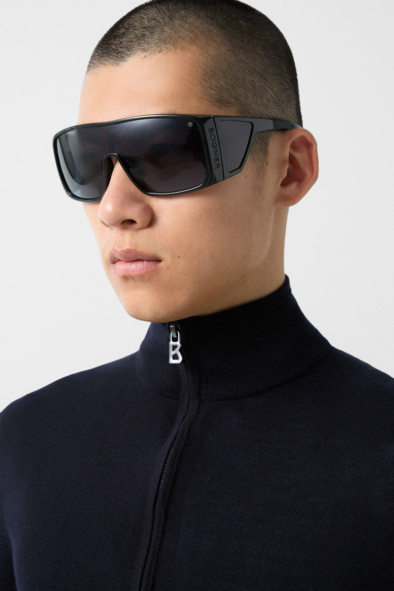 Oscar Merino knit jacket in Navy blue 4