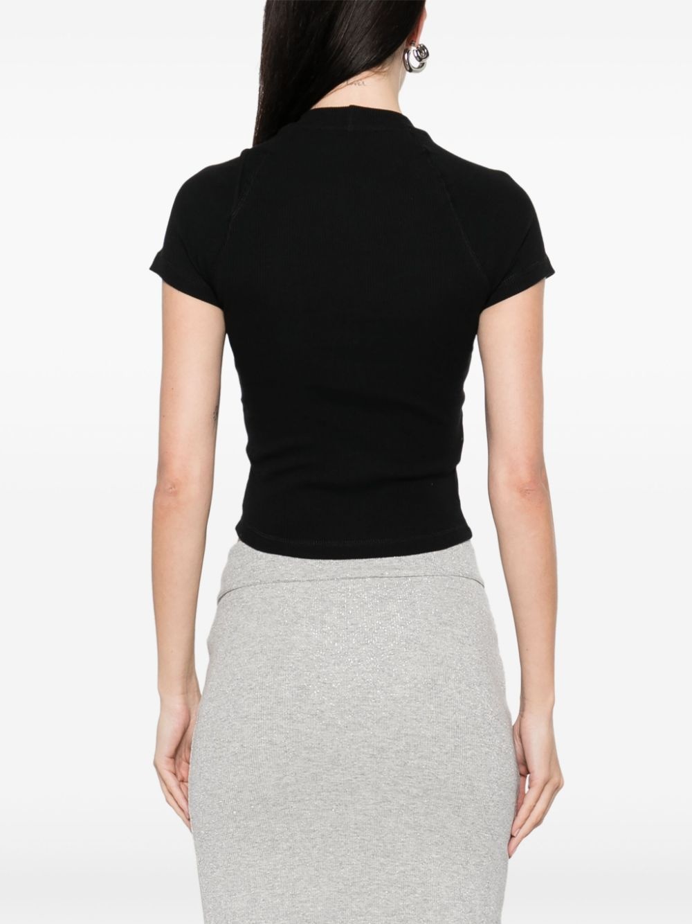 ribbed deconstructed T-shirt - 4
