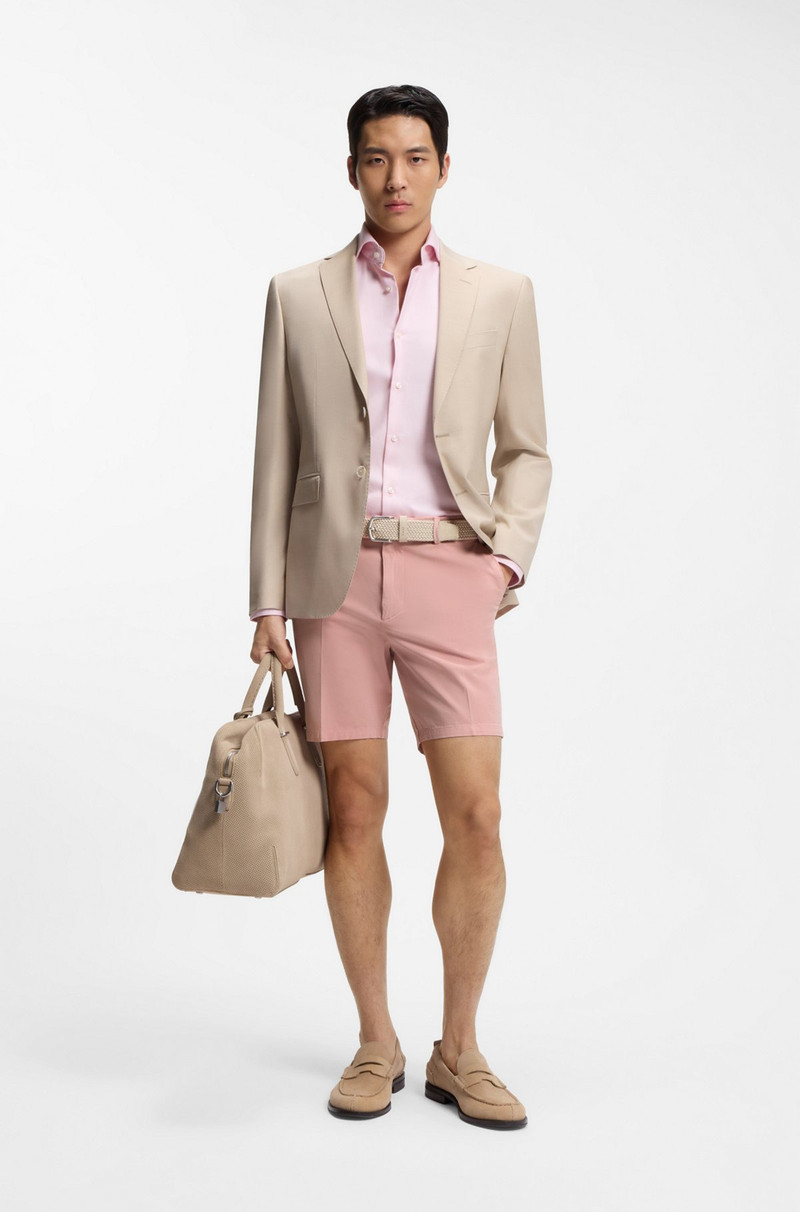 BOSS MODERN-FIT SHORTS IN STRETCH-COTTON TWILL outlook