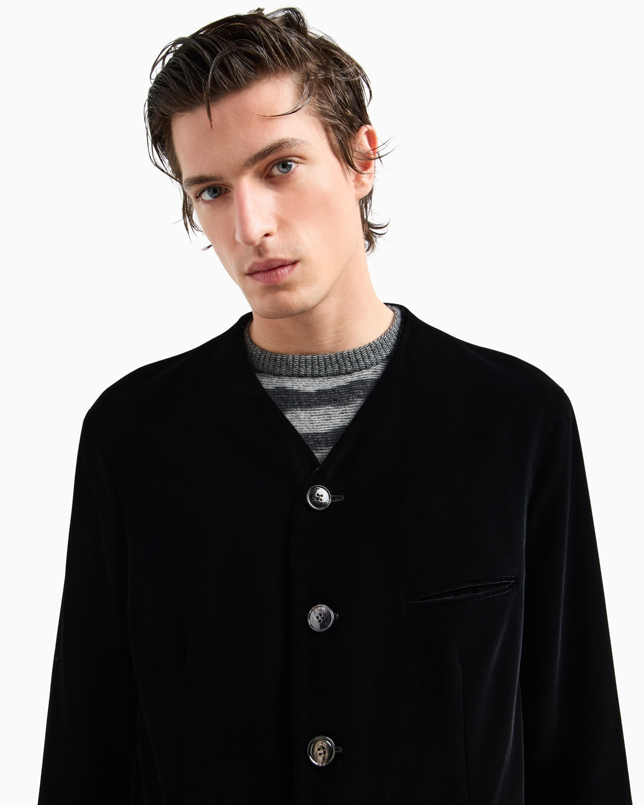 HERITAGE LINE SINGLE-BREASTED VELVET JACKET - 5