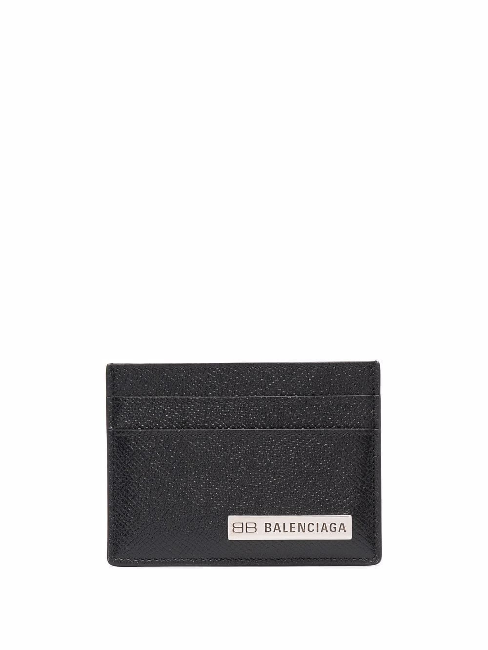 logo-plaque textured-finish cardholder - 1