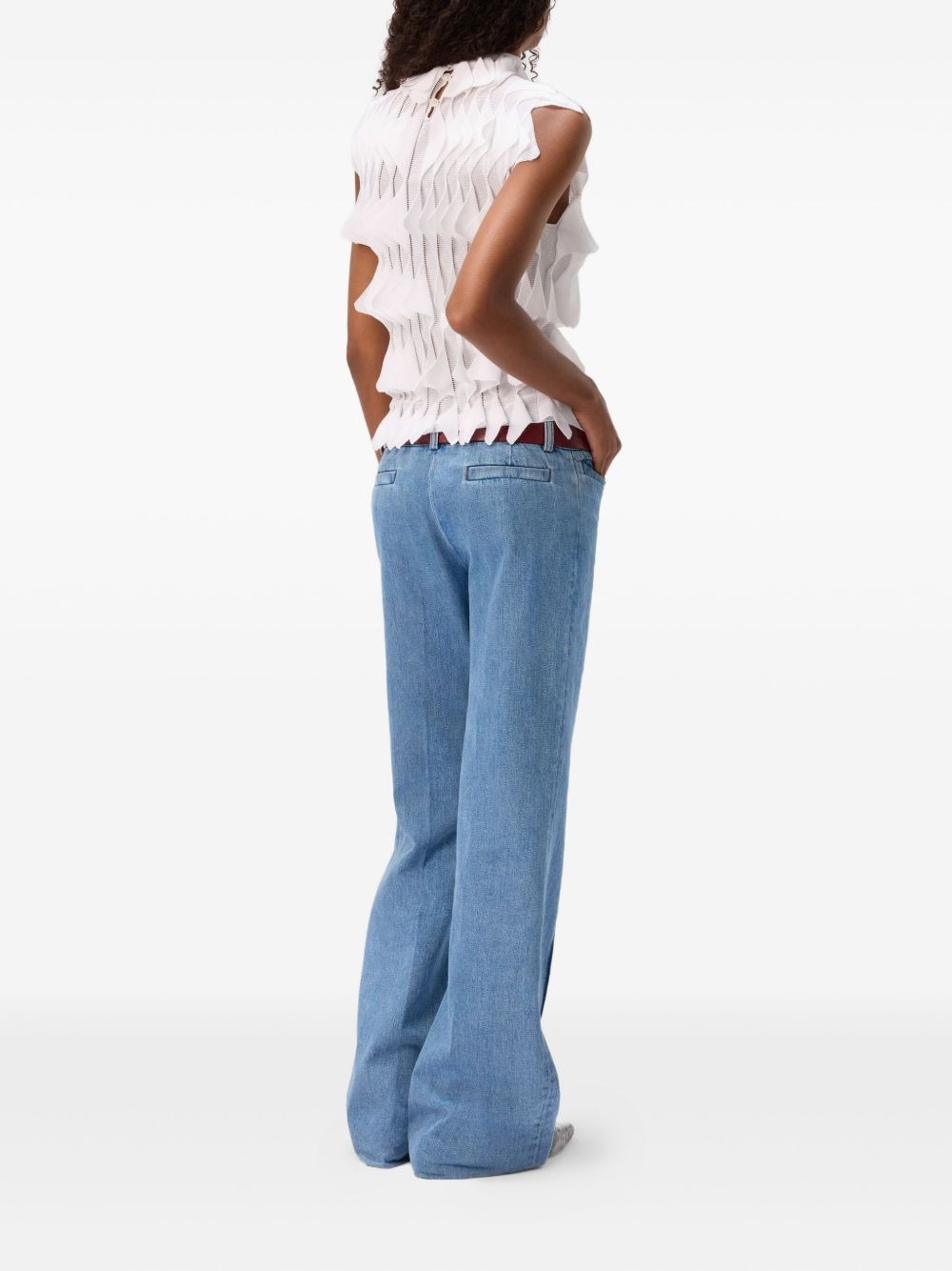 ruffle-layered sleeveless blouse - 3