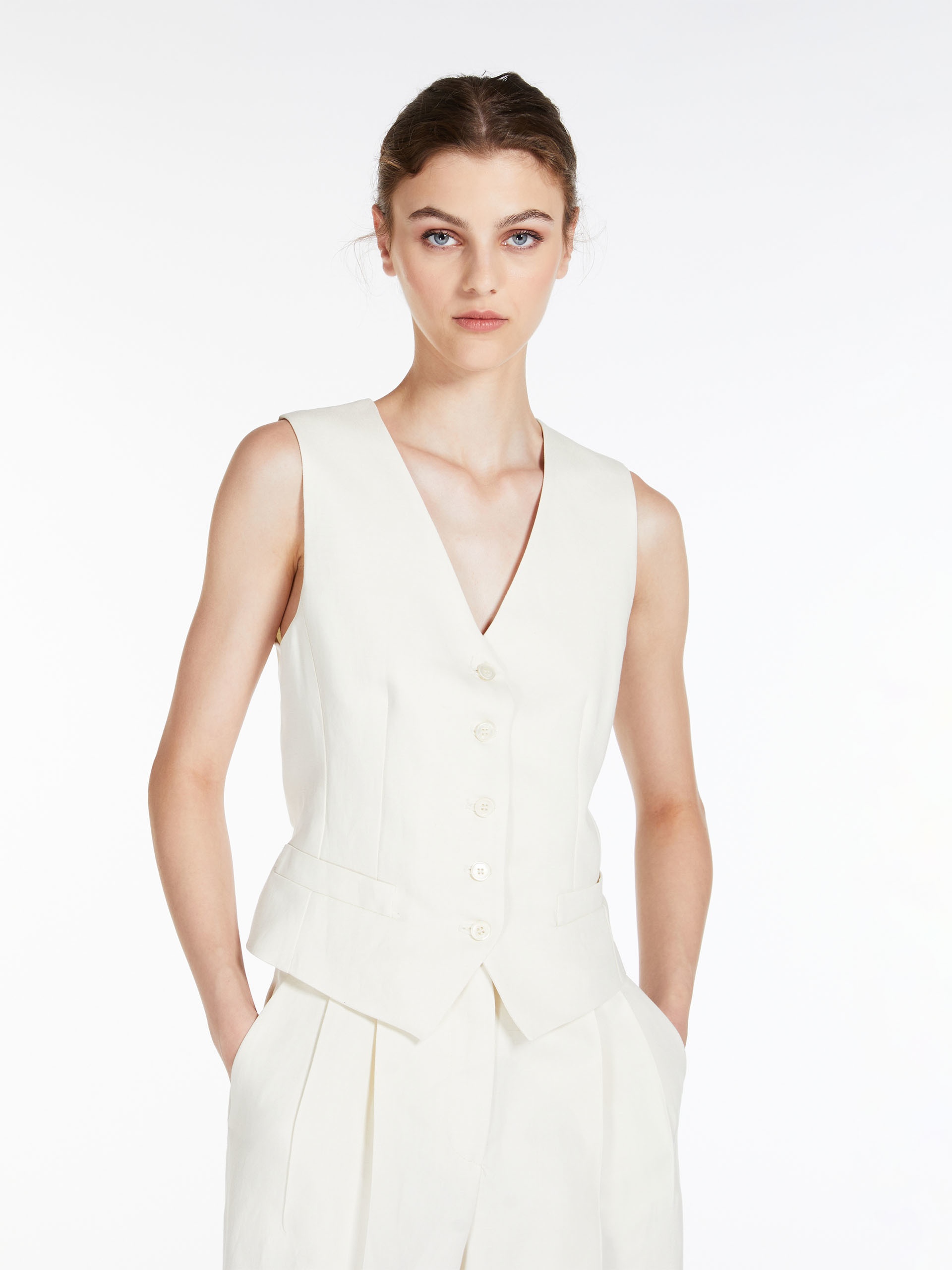 FRESIS Viscose and linen gilet - 5