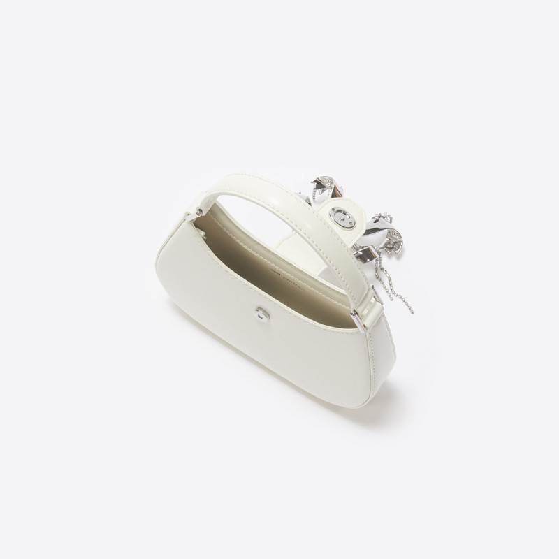 self-portrait Cream Leather Crescent Bag outlook