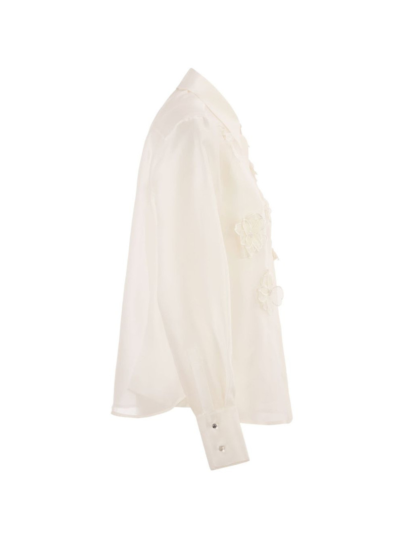 Mseagi embroidered-flower silk shirt 3