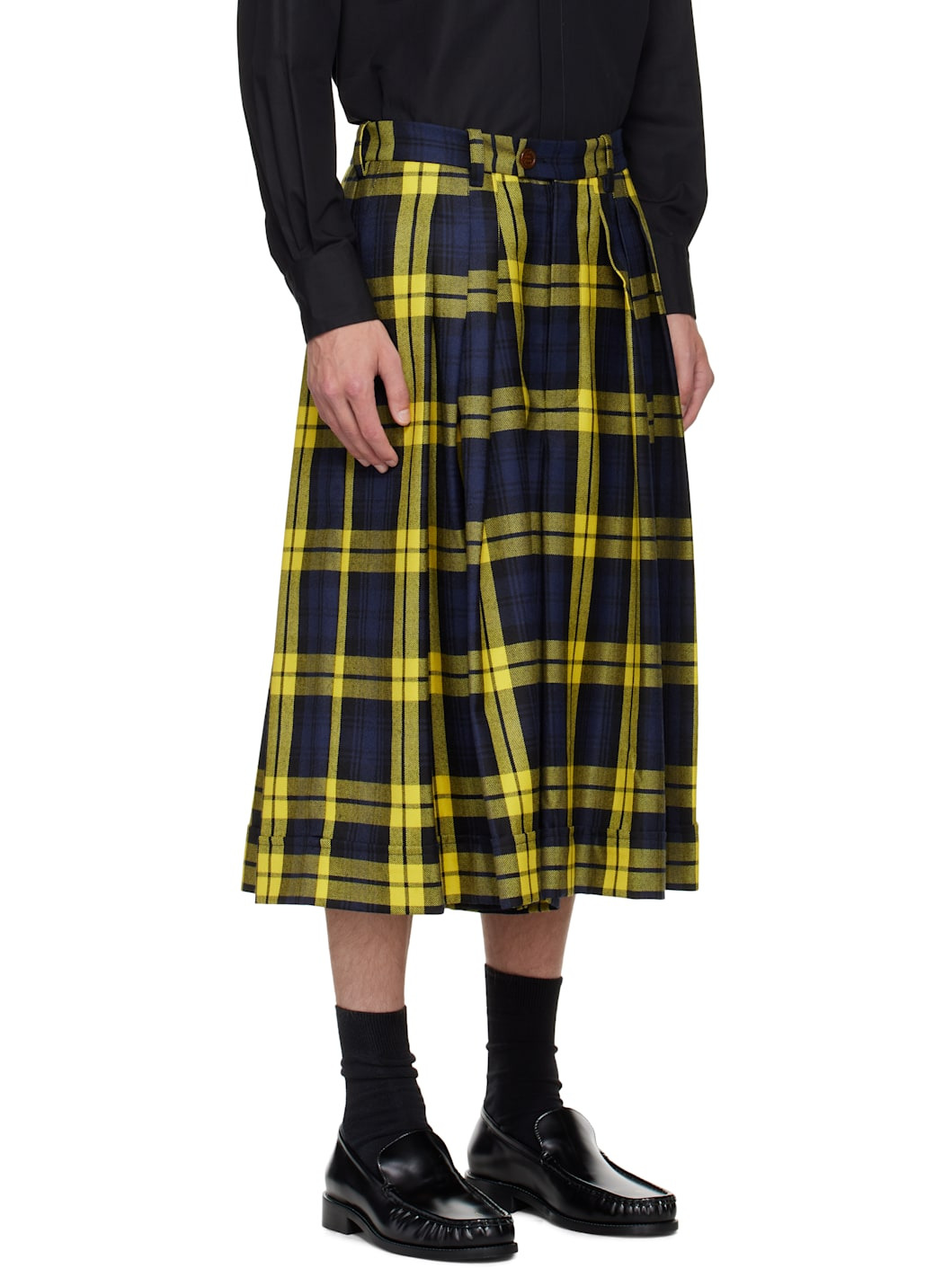 Yellow & Navy Culottes Shorts - 2