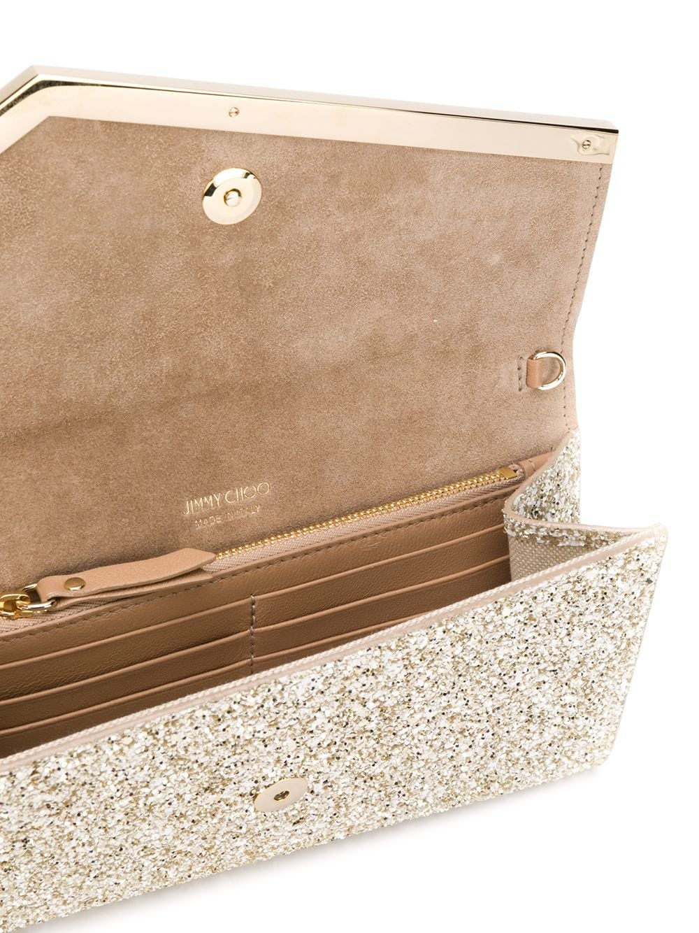 Emmie glitter-embellished clutch bag - 5