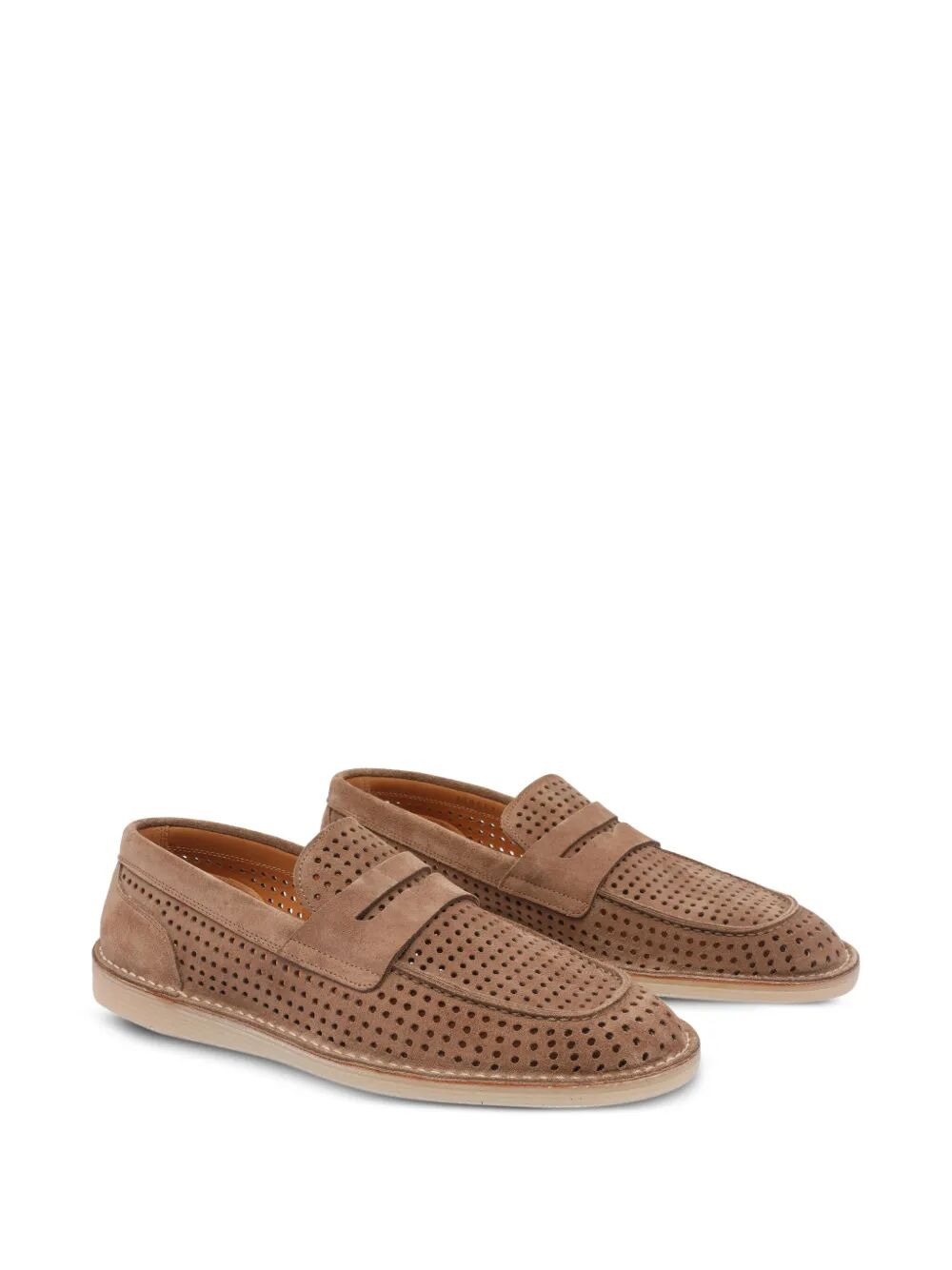 Dolce & Gabbana Men New Florio Perforated Suede Loafers - 2