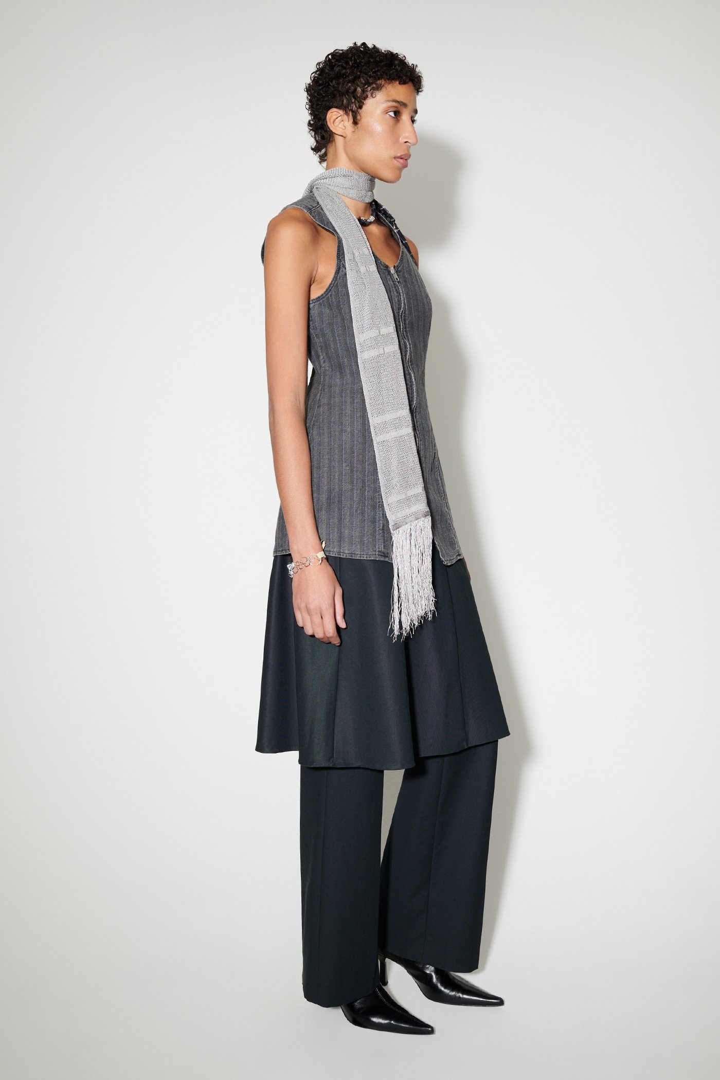 Our Legacy Piano Scarf Silver Sparkle Crooner Viscose