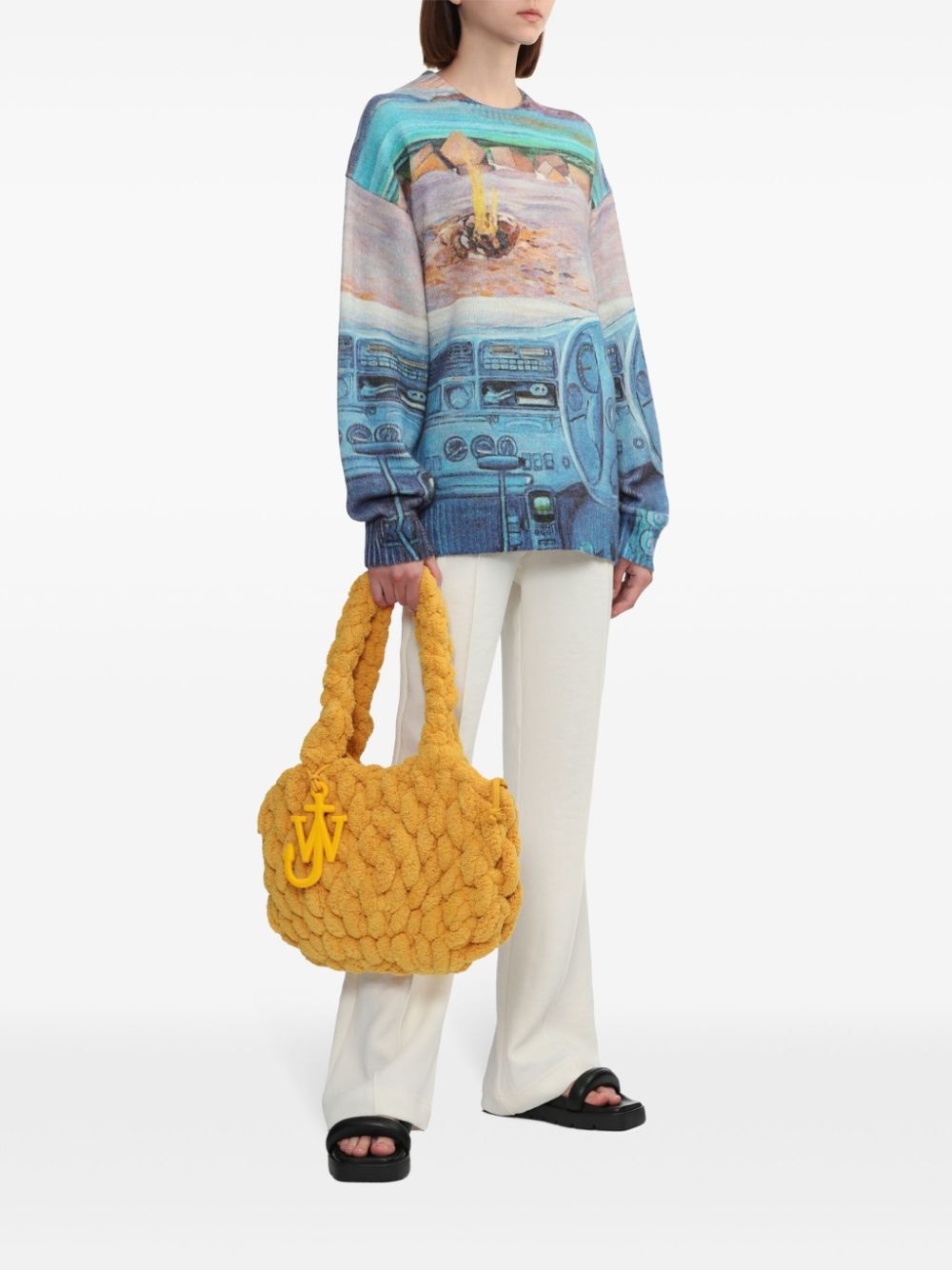 tech-jersey flared trousers - 2