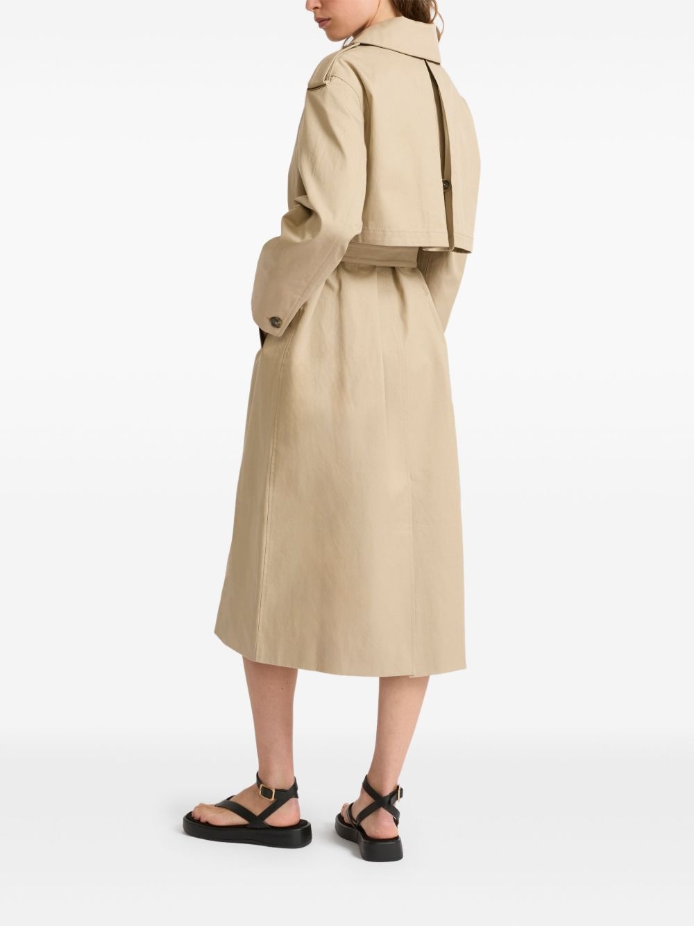 lambskin trench coat - 5