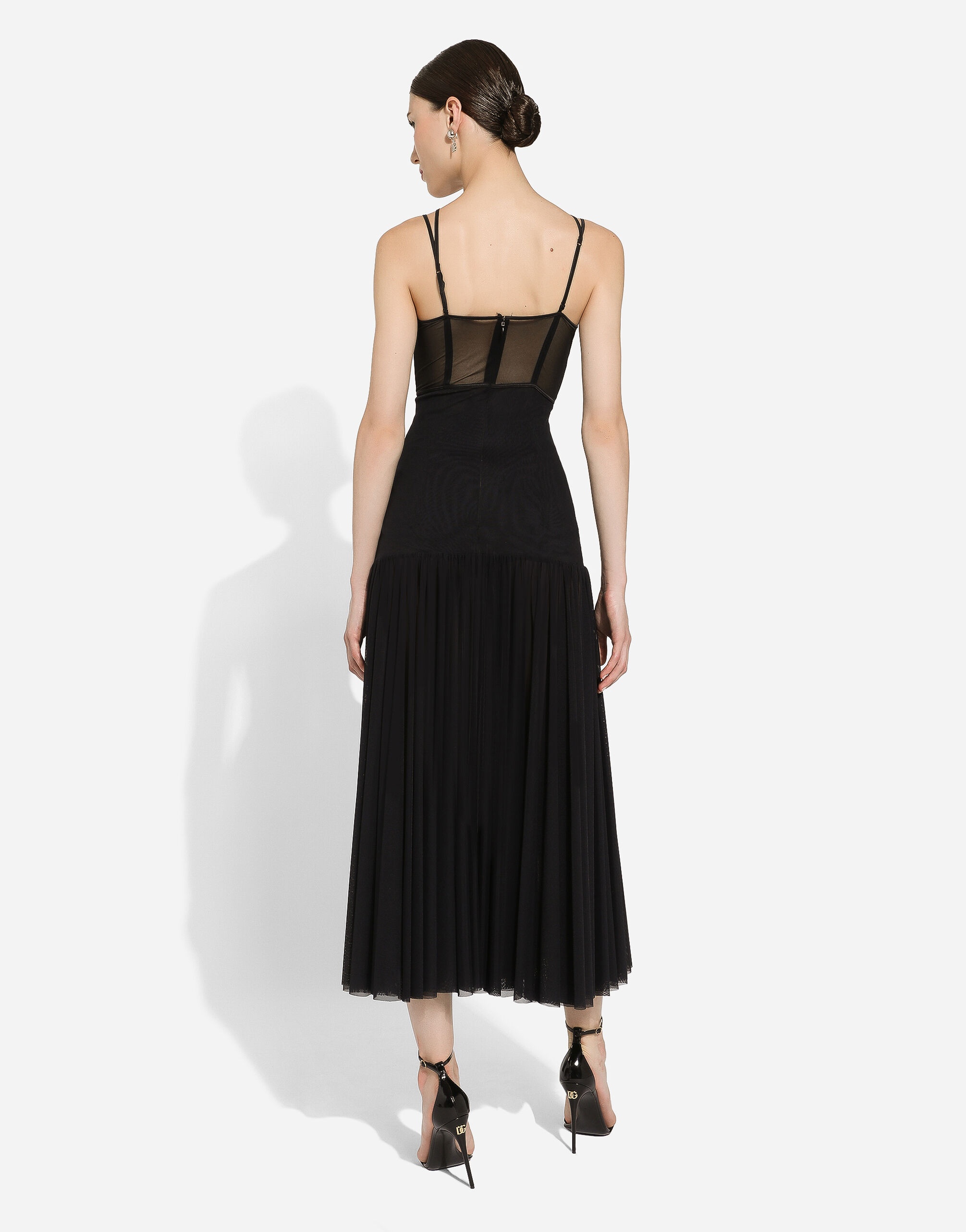 Tulle midi dress with lingerie details and the DG logo - 3