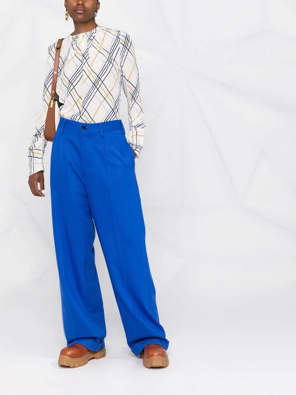 high-waisted tailored trousers - 2