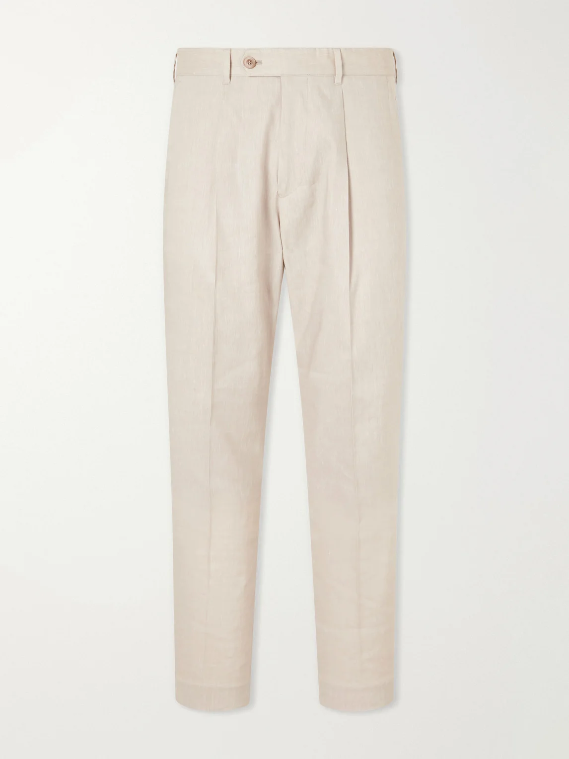 Straight-Leg Linen and Wool-Blend Trousers - 1