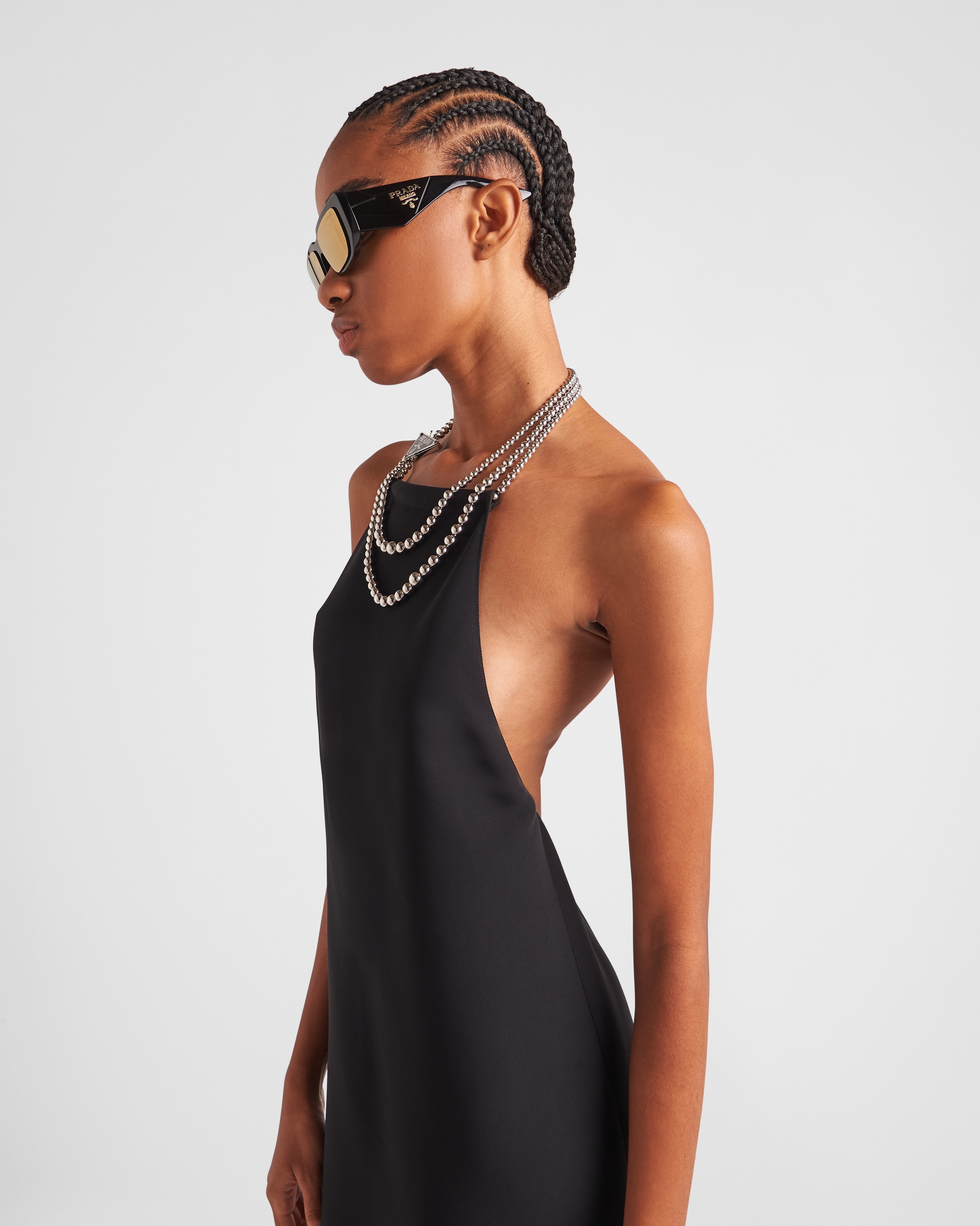【日本入手困難】プラダ Cady mini-dress ワンピース Prada Cady Mini Dress | Black | FARFETCH