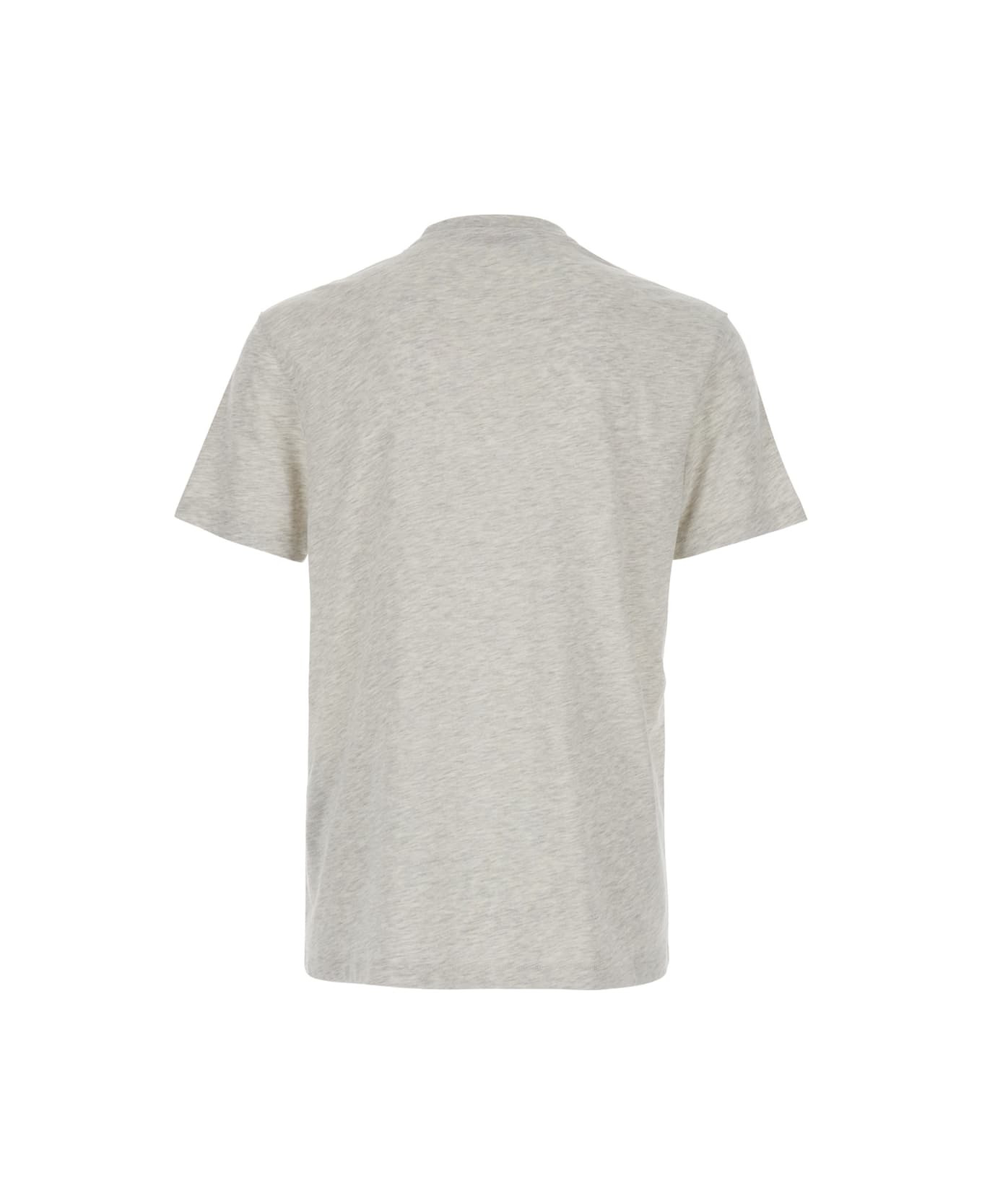 Grey Crewneck T-shirt In Cotton Blend Woman - 2